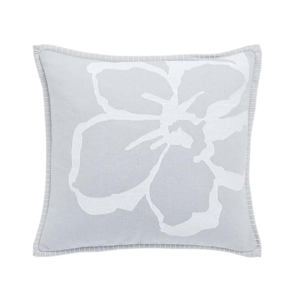 Magnolia Embroidery Flower Cushion by Ted Baker in Silver Grey